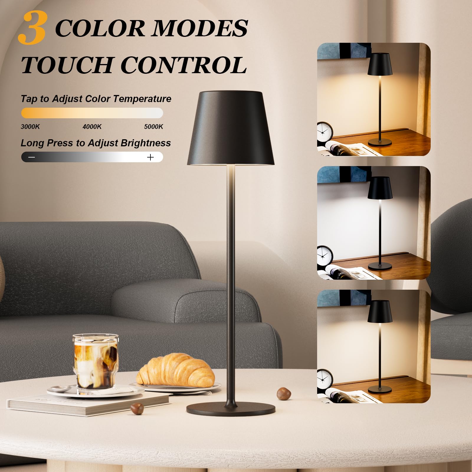 Kakanuo lamp top touch-control for easy color and brightness adjustment