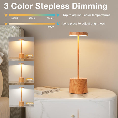 Kakanuo lamp offers three color temperatures for warm, natural, and daylight tones.
