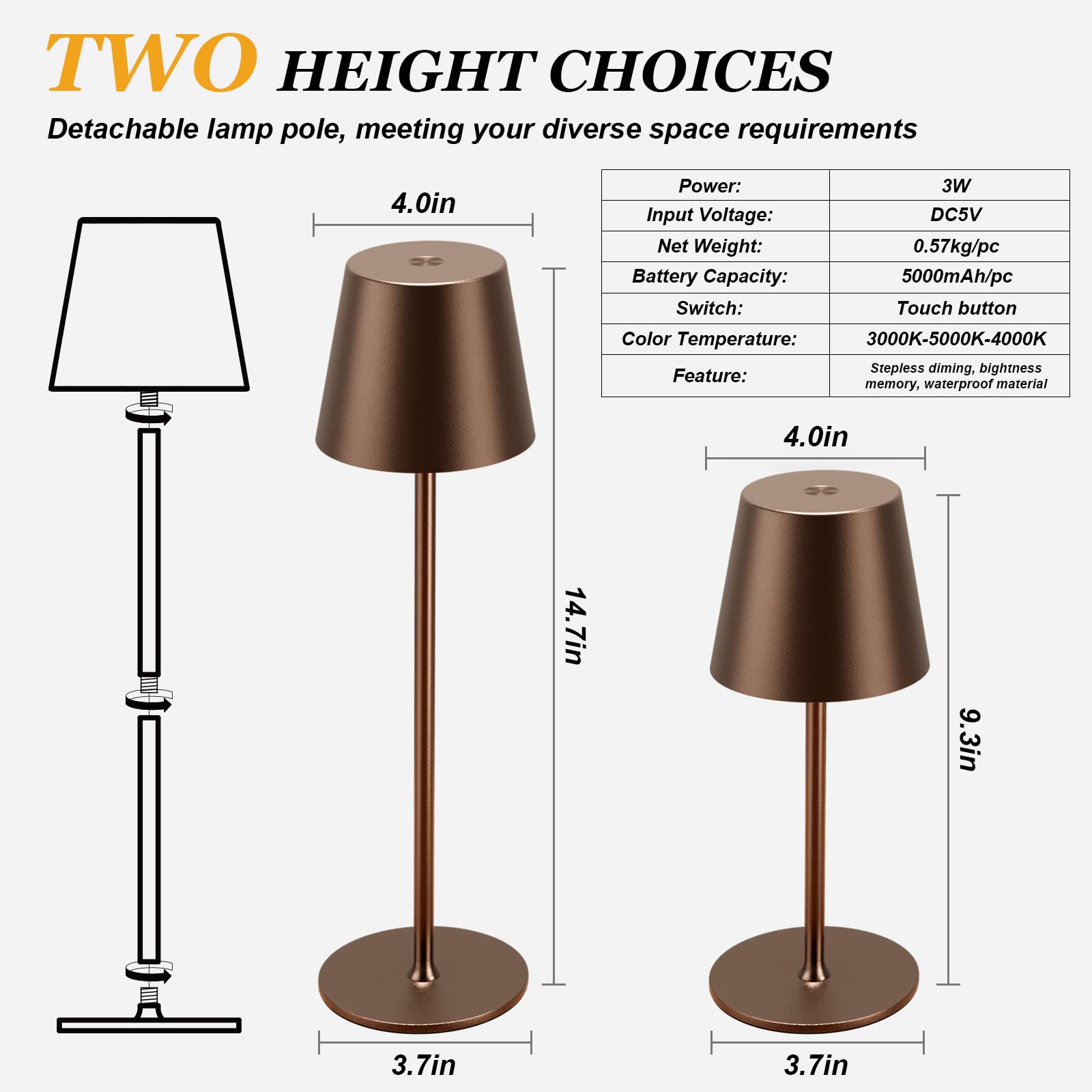 Kakanuo lamp set with two height options for flexible placement