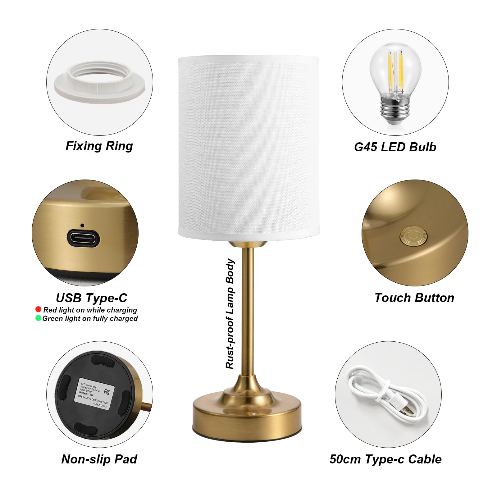 Kakanuo two-pack bedside lamps offer coordinated, stylish illumination