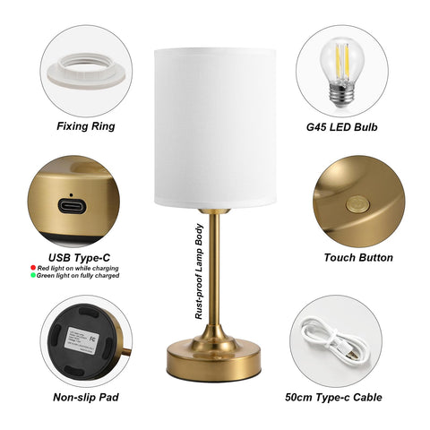 Kakanuo two-pack bedside lamps offer coordinated, stylish illumination