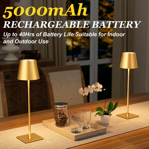 Kakanuo USB-C rechargeable lamp with easy top control for on off and dimming