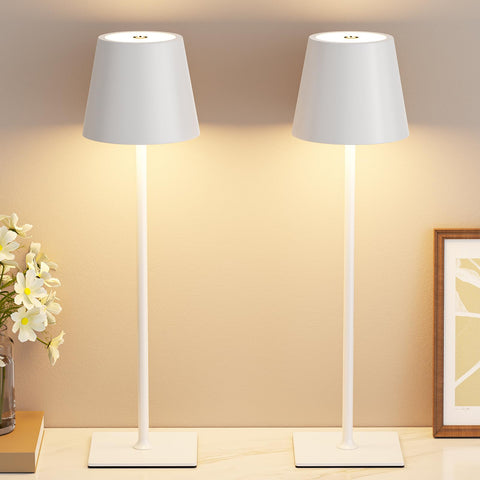 Kakanuo White Gold cordless lamp front view for modern living room ambience