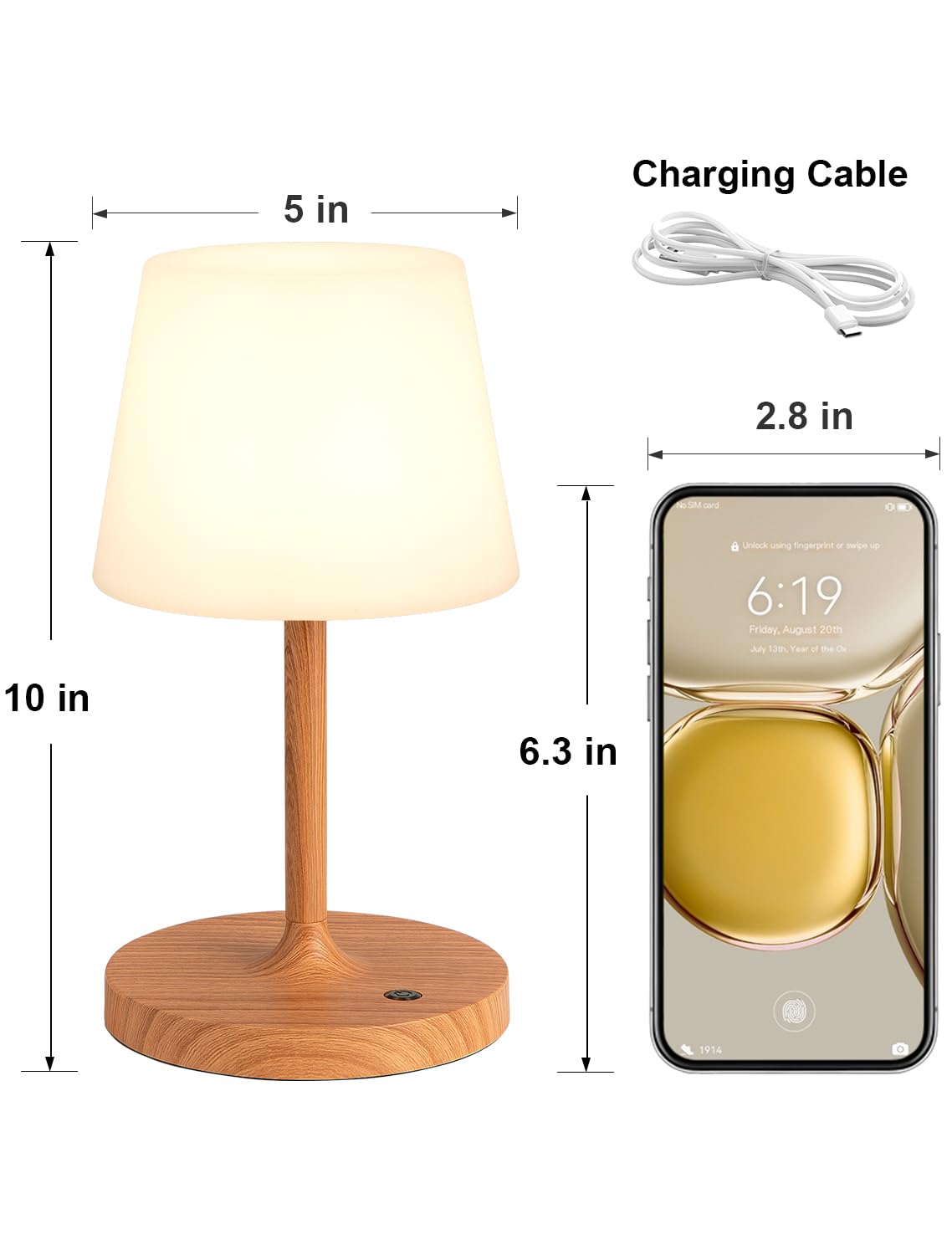 Kakanuo wood grain modern desktop lamp adds stylish ambience.