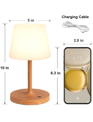 Kakanuo wood grain modern desktop lamp adds stylish ambience.