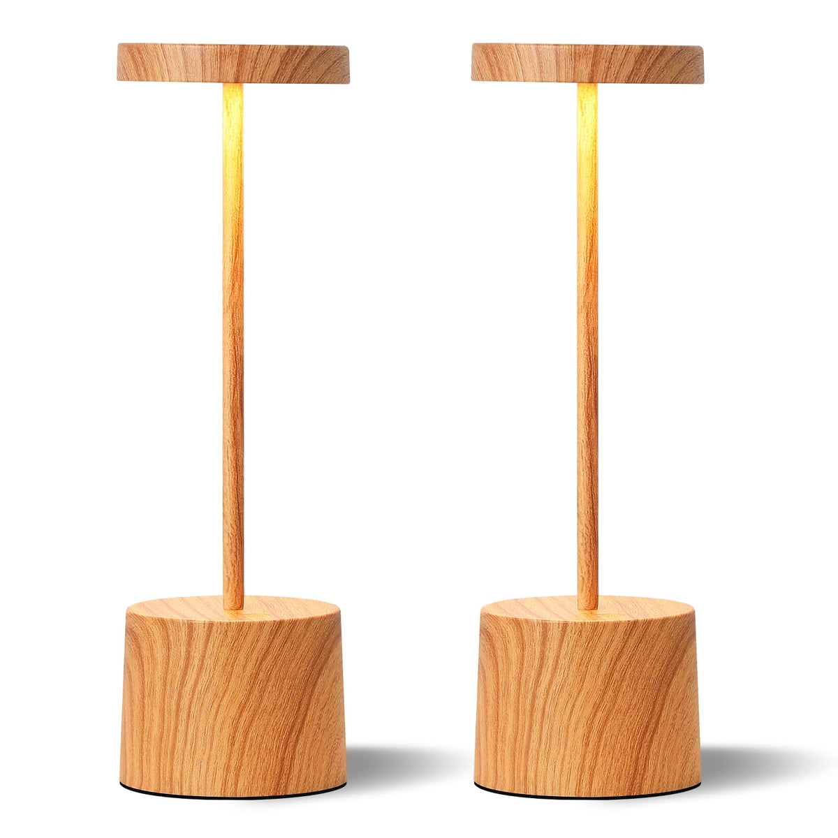 Kakanuo wooden rechargeable cordless lamp 2-pack for versatile indoor and outdoor lighting.