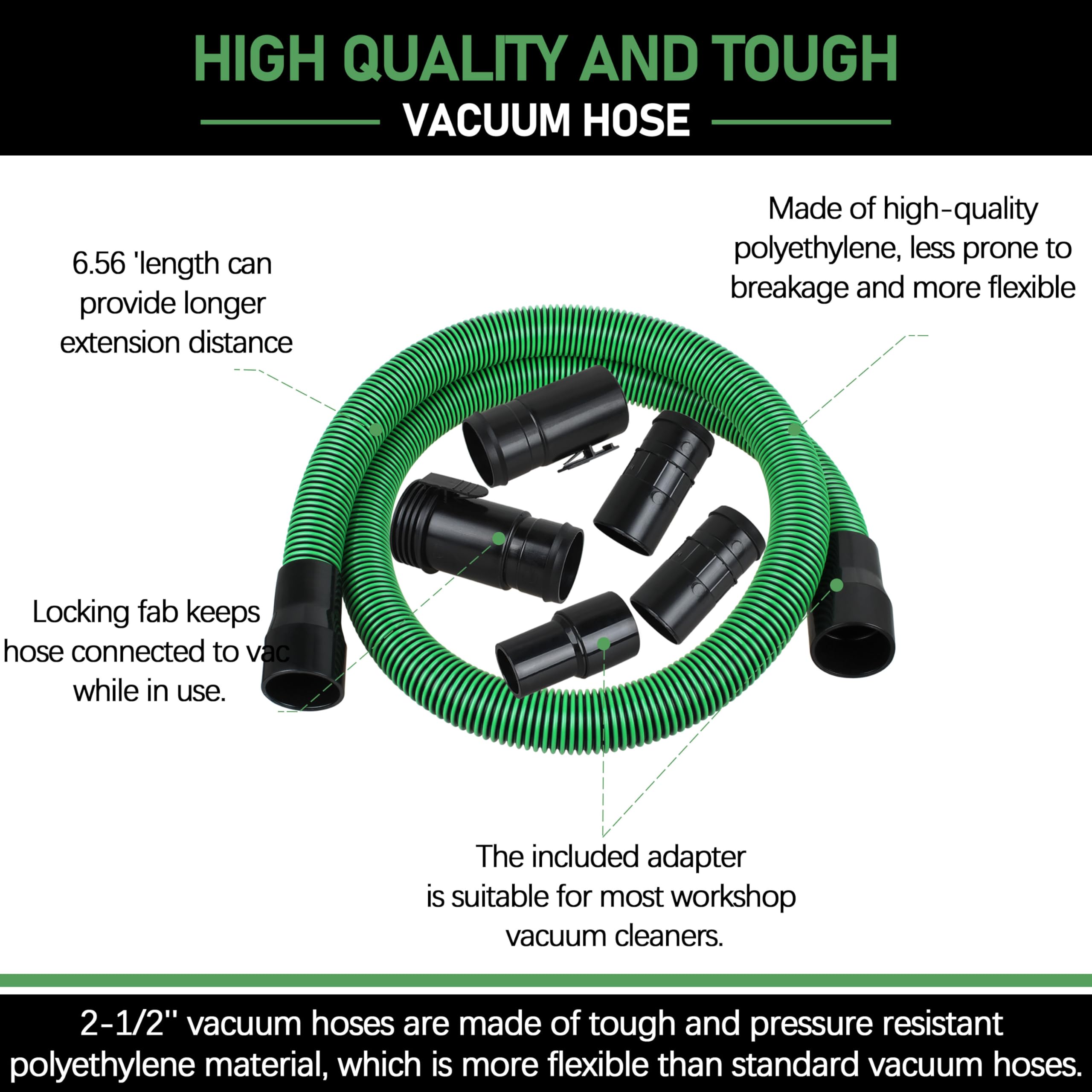 KAKAPEOPLE WS25020A durable PE hose resists crimping and collapsing for long-lasting use.