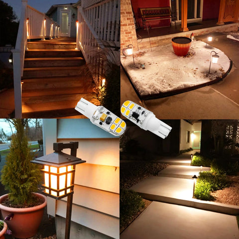 KAKEMONO landscape path light compatible bulb adds subtle ambient glow outdoors.