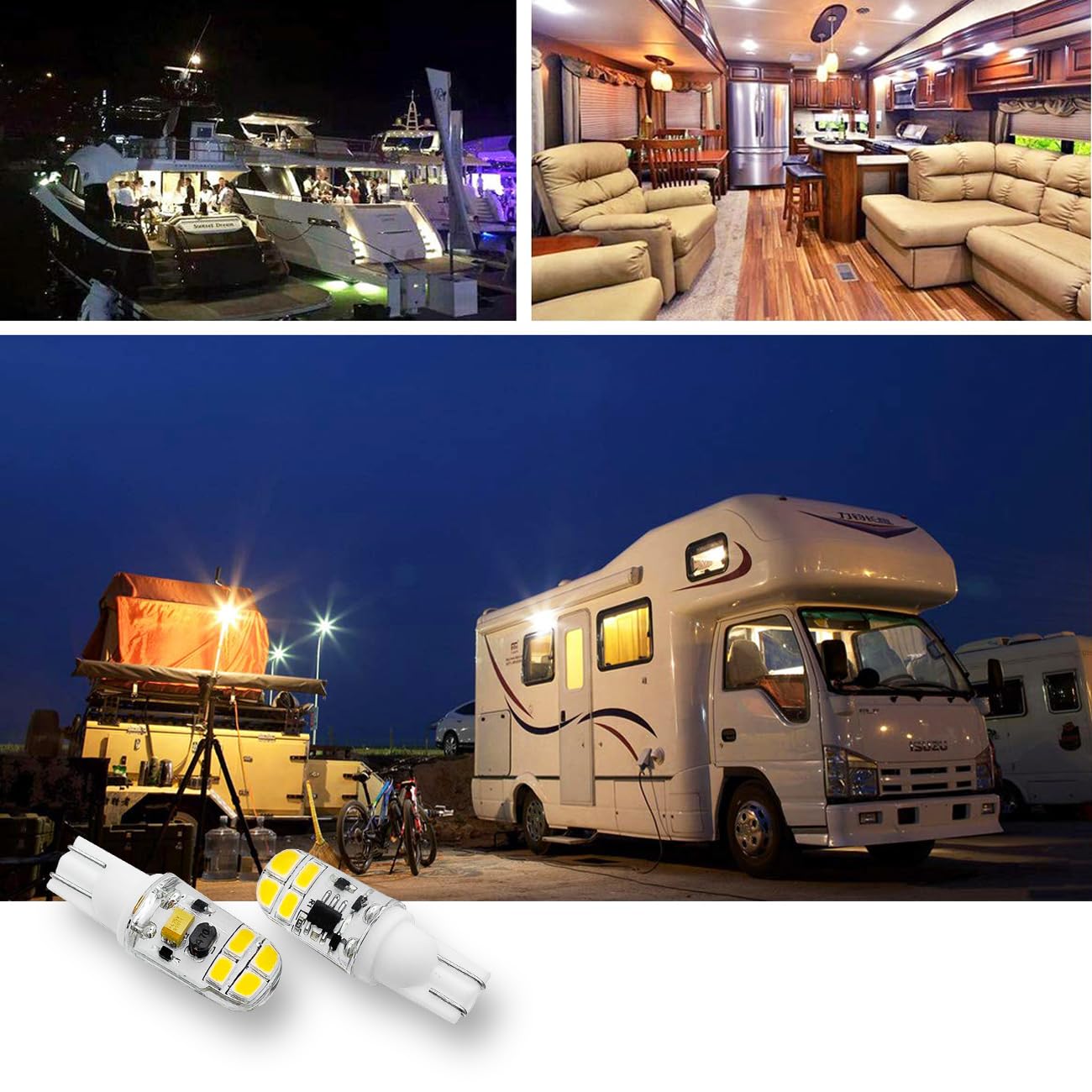 KAKEMONO 2W low-heat LED compared to halogen reduces heat and energy use.