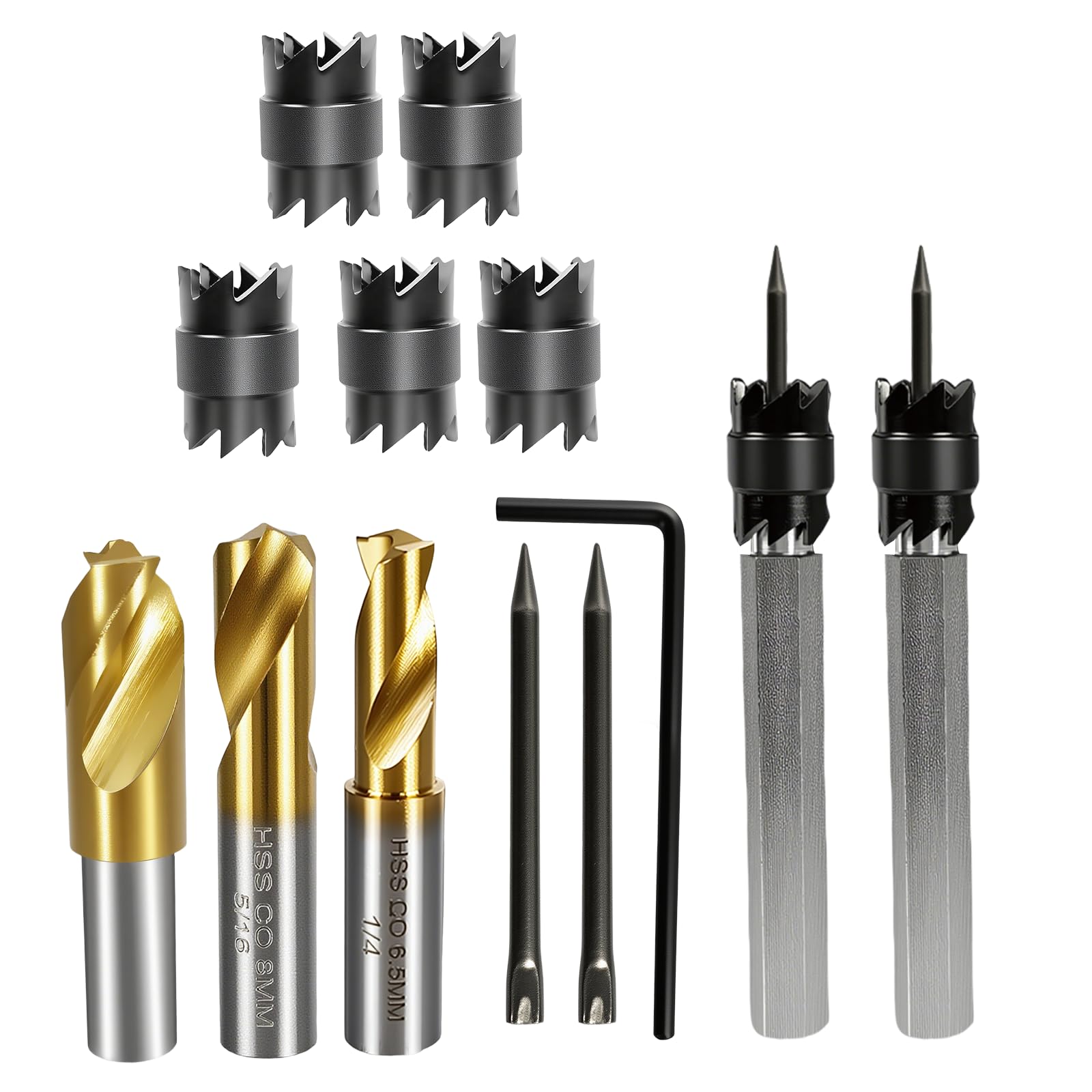 KAKILFOB spot weld cutter set double-sided 3-8-5-16 for precise holes in thin metal