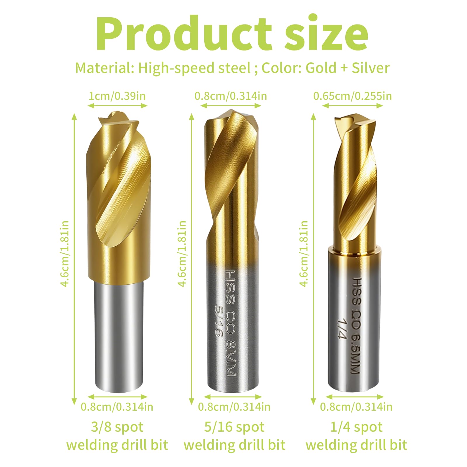 KAKILFOB spot weld cutter with spring guide 3-8-5-16 for guided weld removal