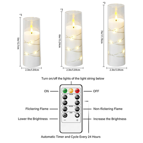 Kakoya nine-piece flameless candle set in white for versatile decor