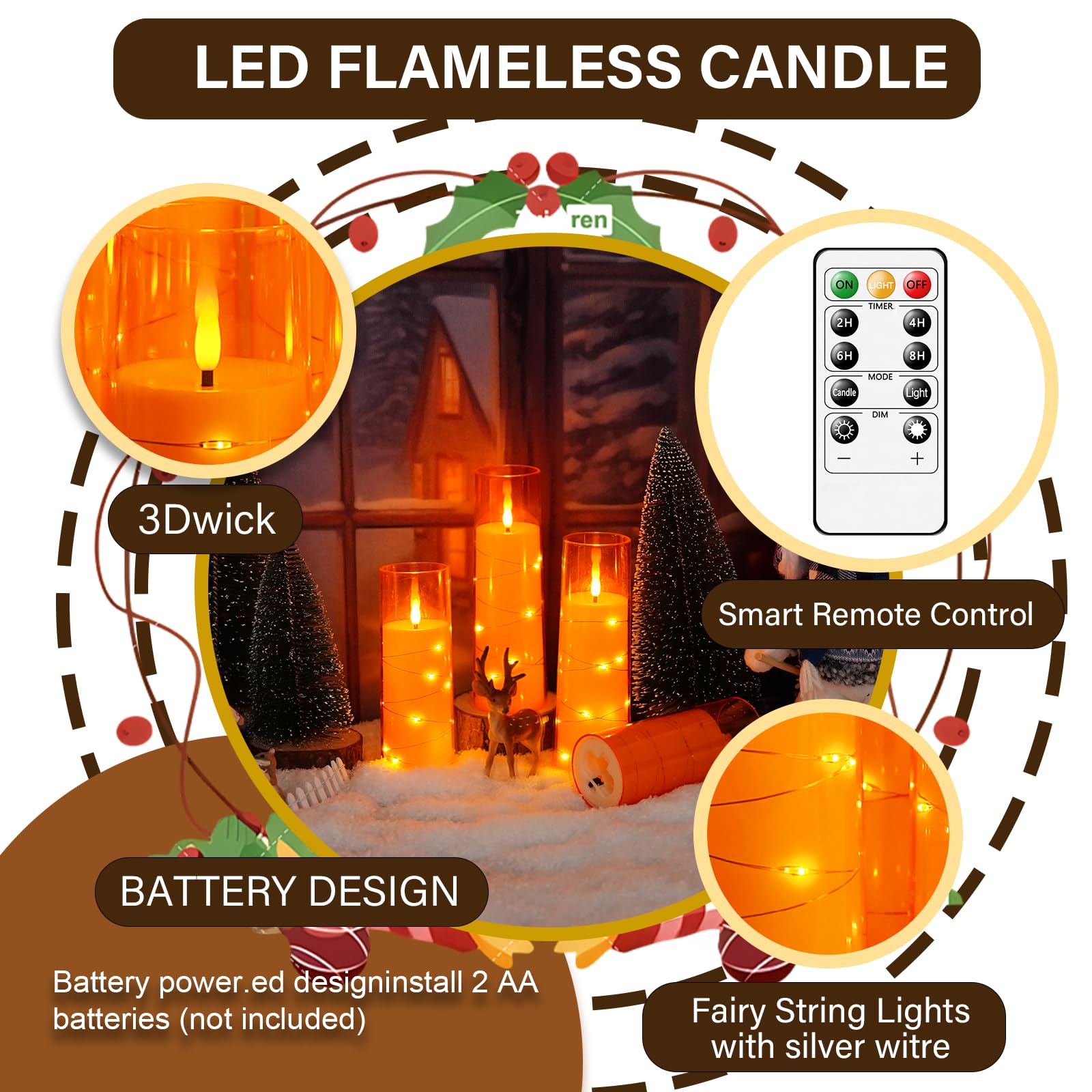 Kakoya acrylic-shell flameless candles offer safe, elegant decor.