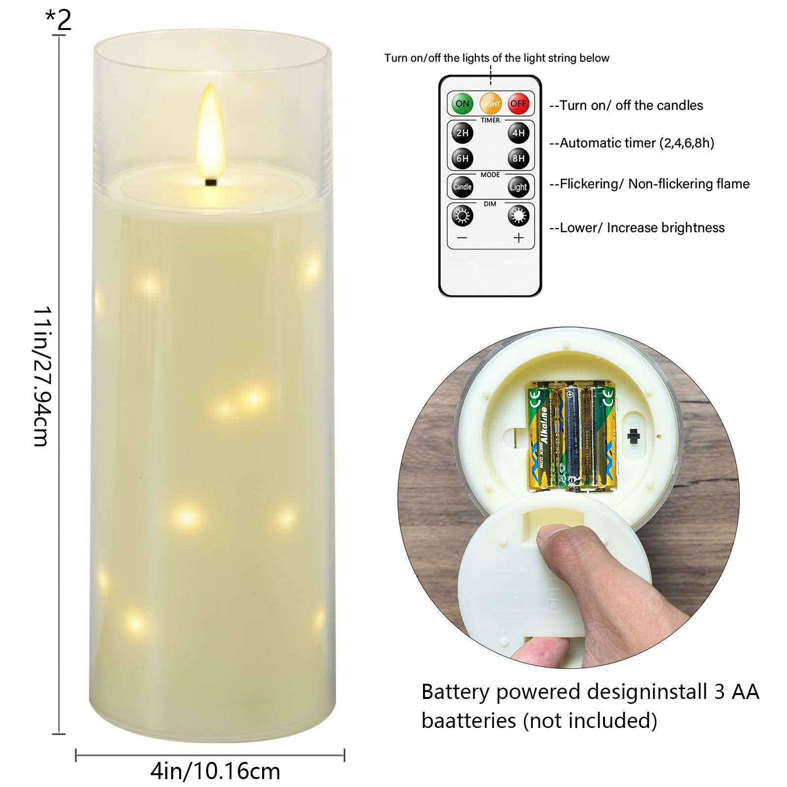 Kakoya battery-powered candles offer wire-free placement.