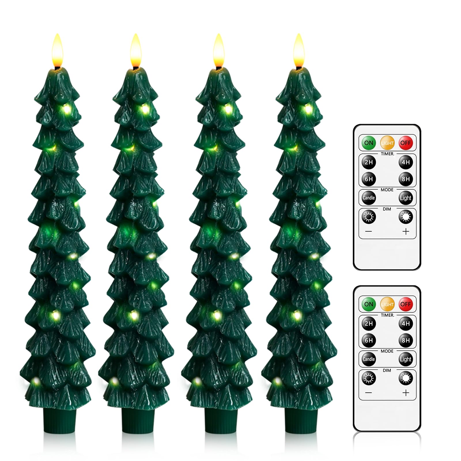 Kakoya four-pack flameless Christmas tree candles with remote control for safe, ambient lighting