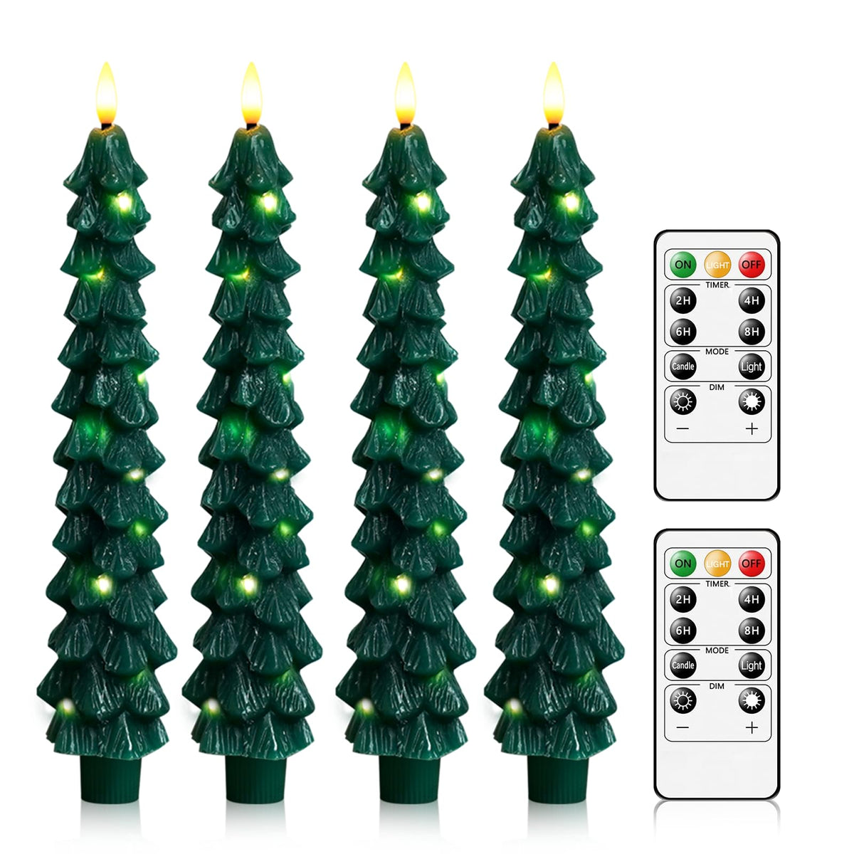 Kakoya four-pack flameless Christmas tree candles with remote control for safe, ambient lighting