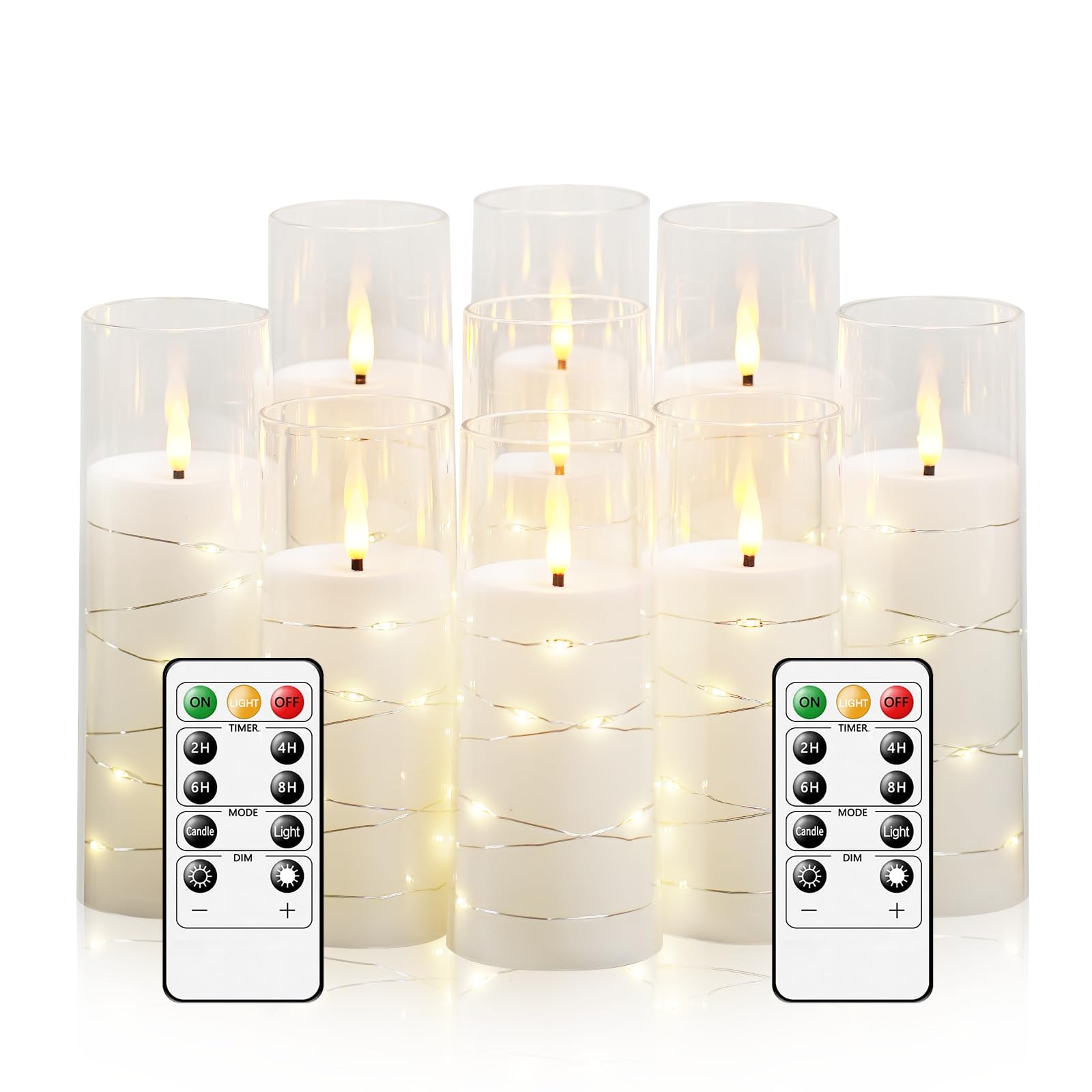 Kakoya flameless candles with embedded star string for enchanting mood lighting