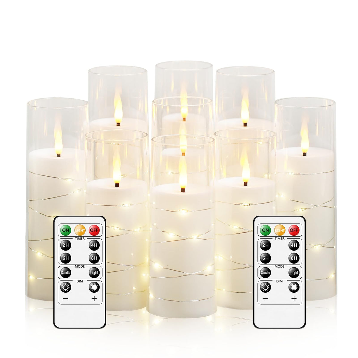 Kakoya flameless candles with embedded star string for enchanting mood lighting