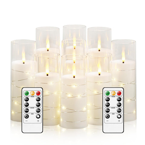 Kakoya flameless candles with embedded star string for enchanting mood lighting