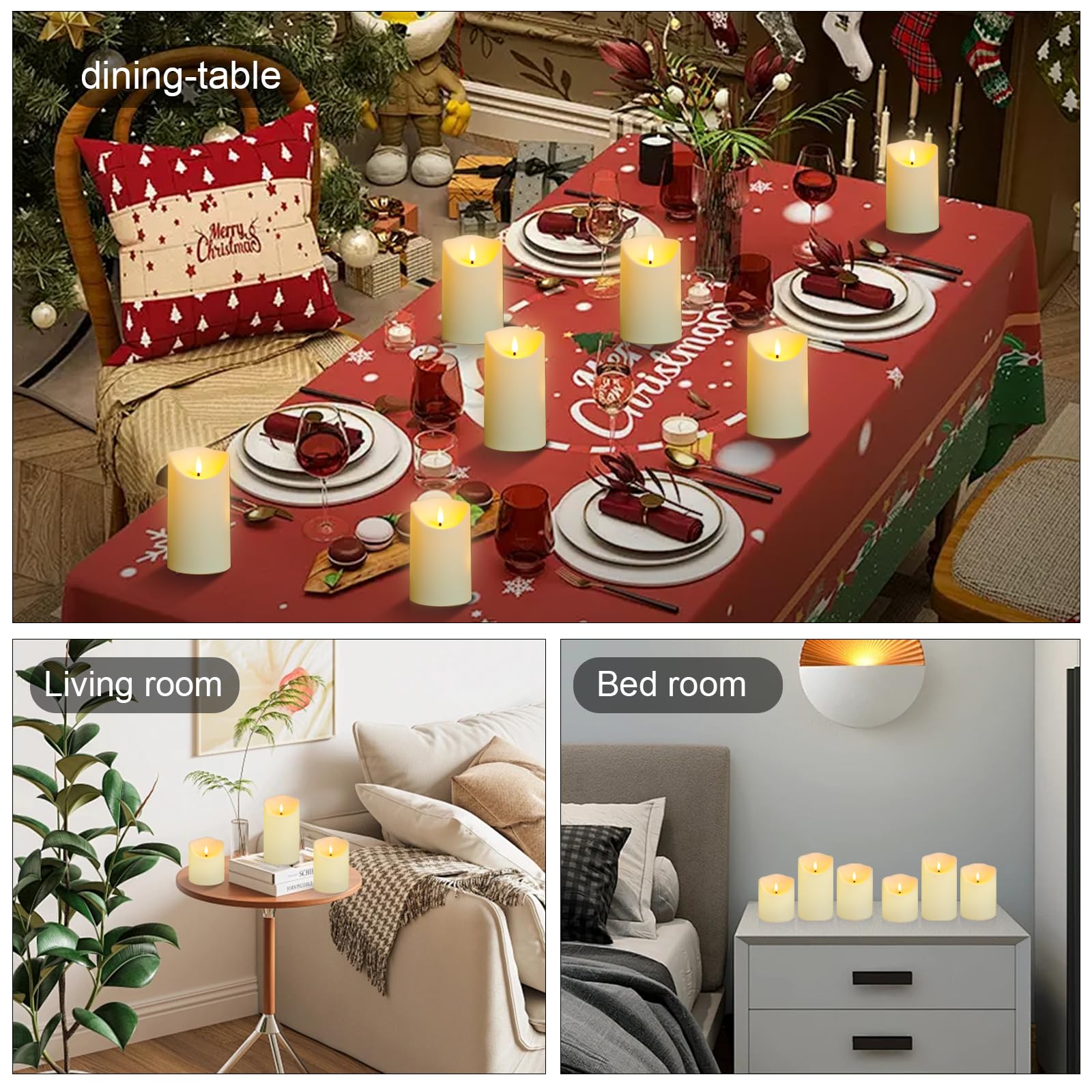 5-inch Kakoya pillar candle enhancing a centerpiece with candlelight effect.