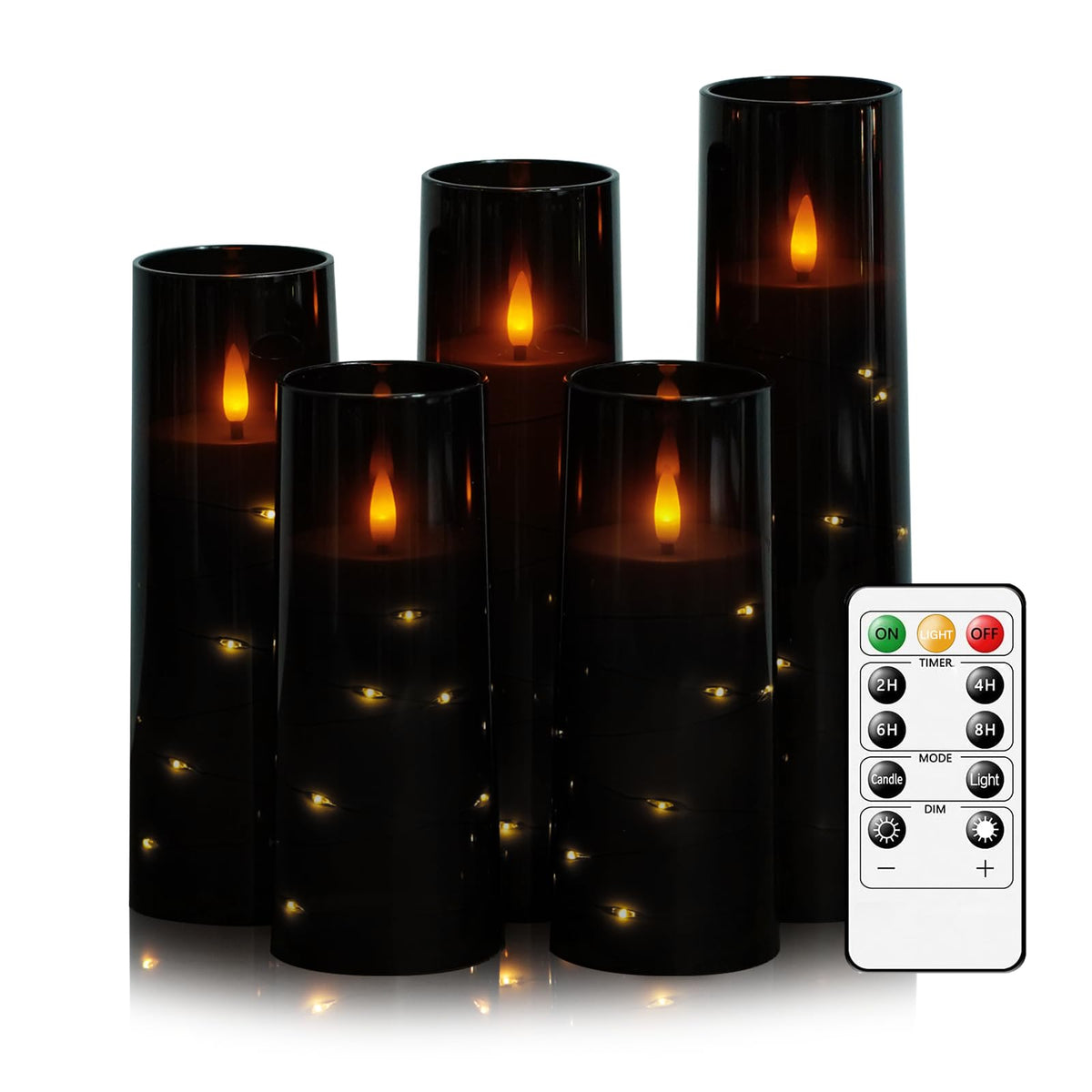 kakoya embedded star string flameless candles for cozy interior ambience