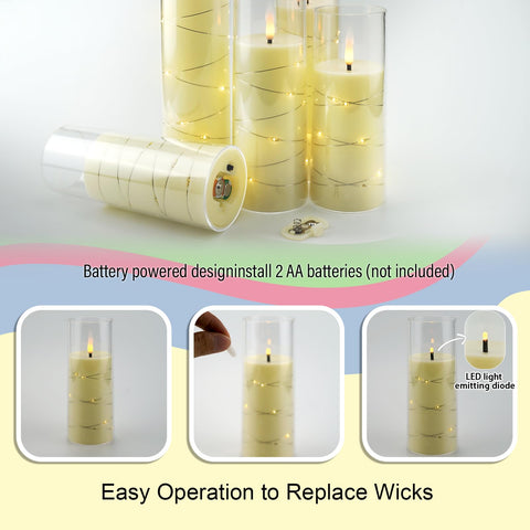 Kakoya five-piece candle set with timer enables effortless daily lighting.
