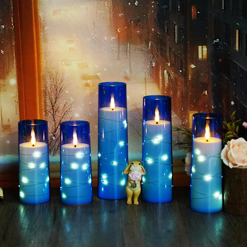 Kakoya blue candle set adds serene glow to any room