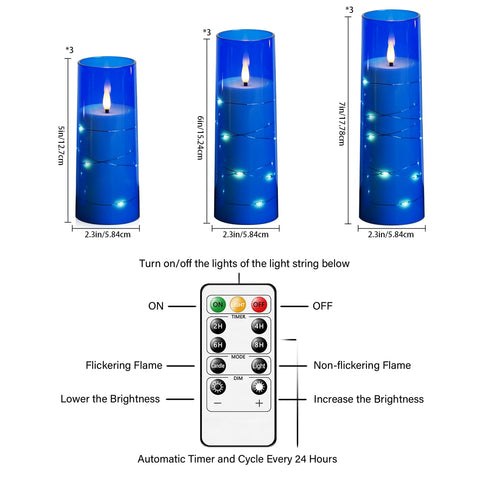 Kakoya blue candles in different heights for versatile centerpieces.