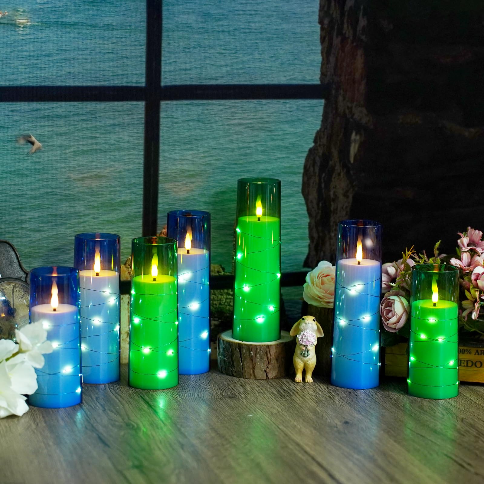 Kakoya blue flameless candles mimic real flame with reduced fire risk.