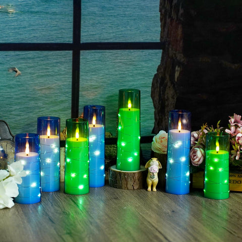 Kakoya blue flameless candles mimic real flame with reduced fire risk.