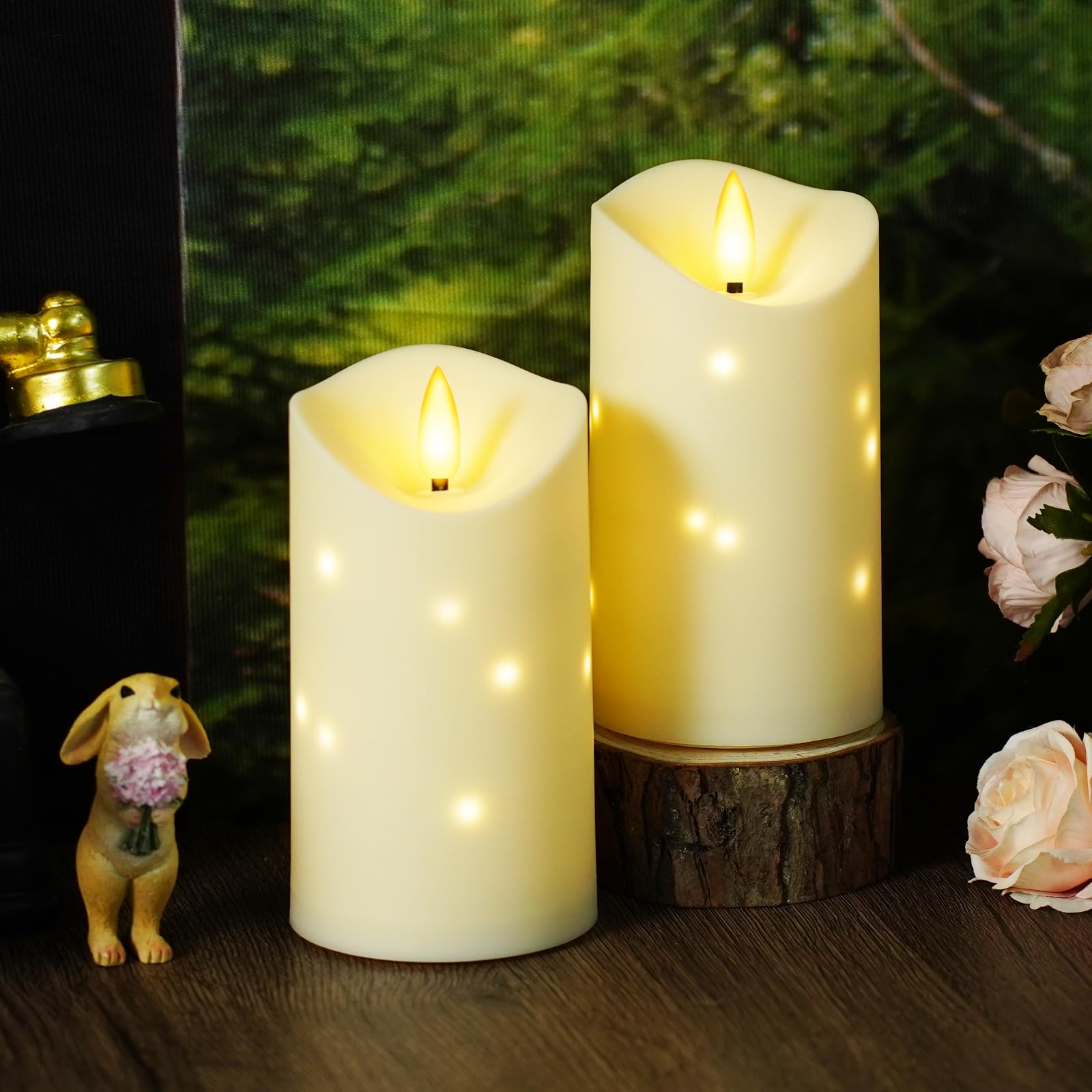 Kakoya ivory candle with weatherproof design for year-round patio lighting