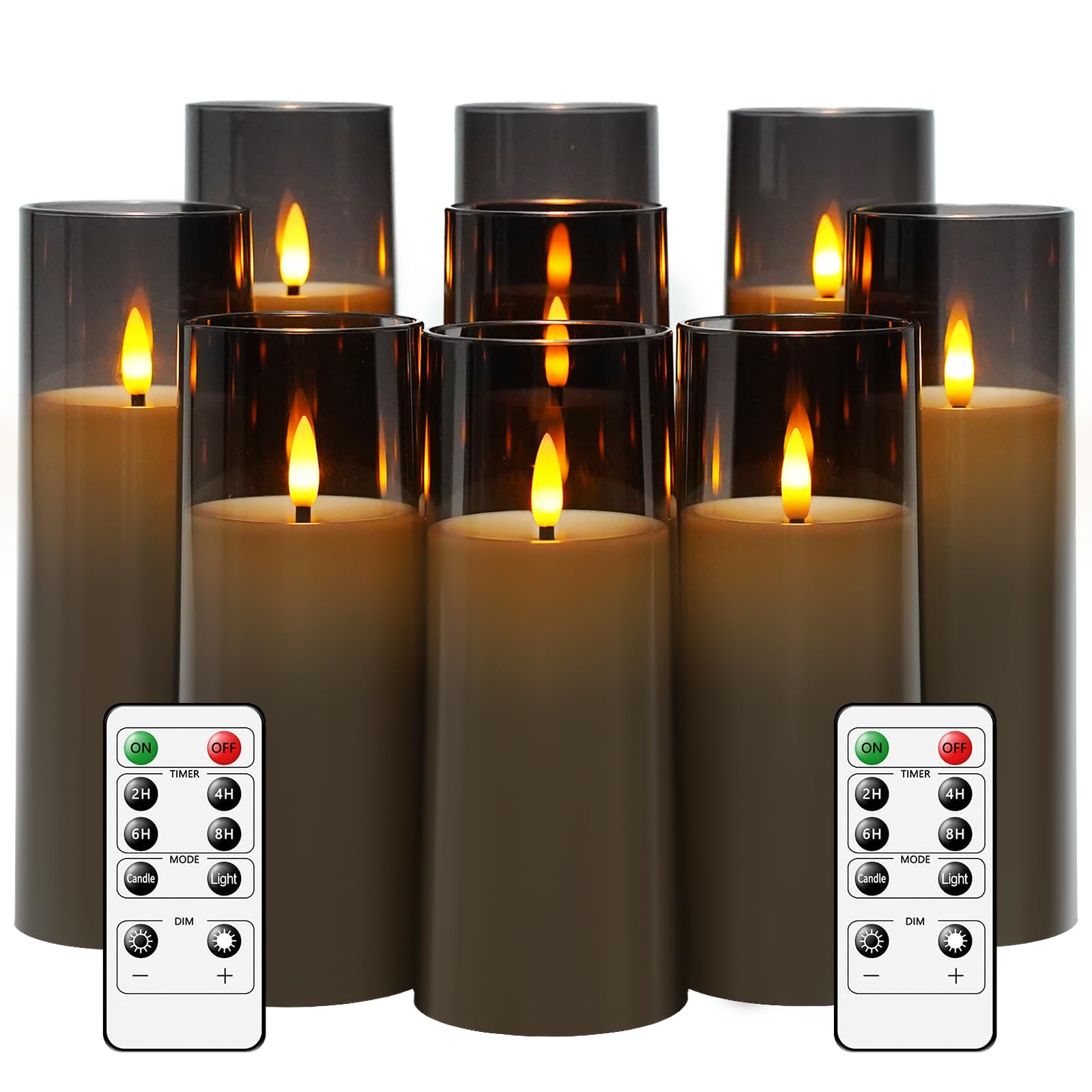 Kakoya pack9 flameless candles with remote for safe, long-lasting ambiance.