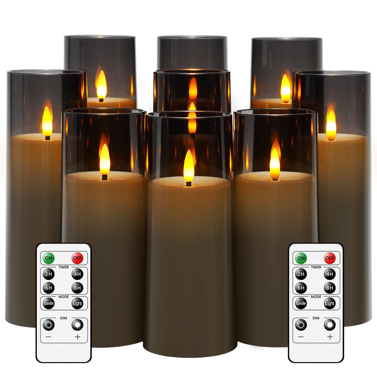 Kakoya pack9 flameless candles with remote for safe, long-lasting ambiance.