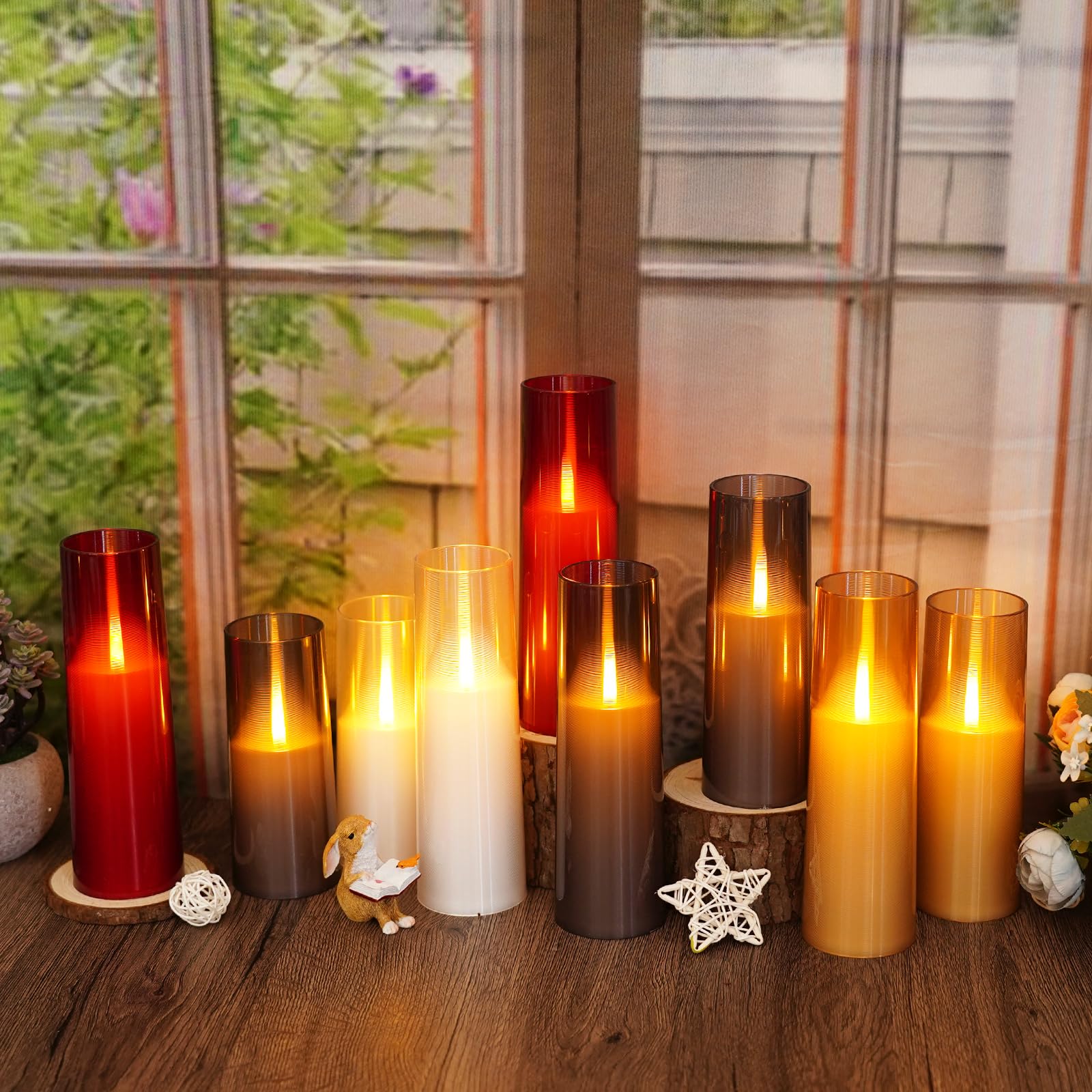 Kakoya packaging includes seven candles and two remote timers for convenience.
