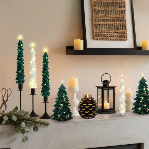 Kakoya real-wax look candles featuring embedded star string lights