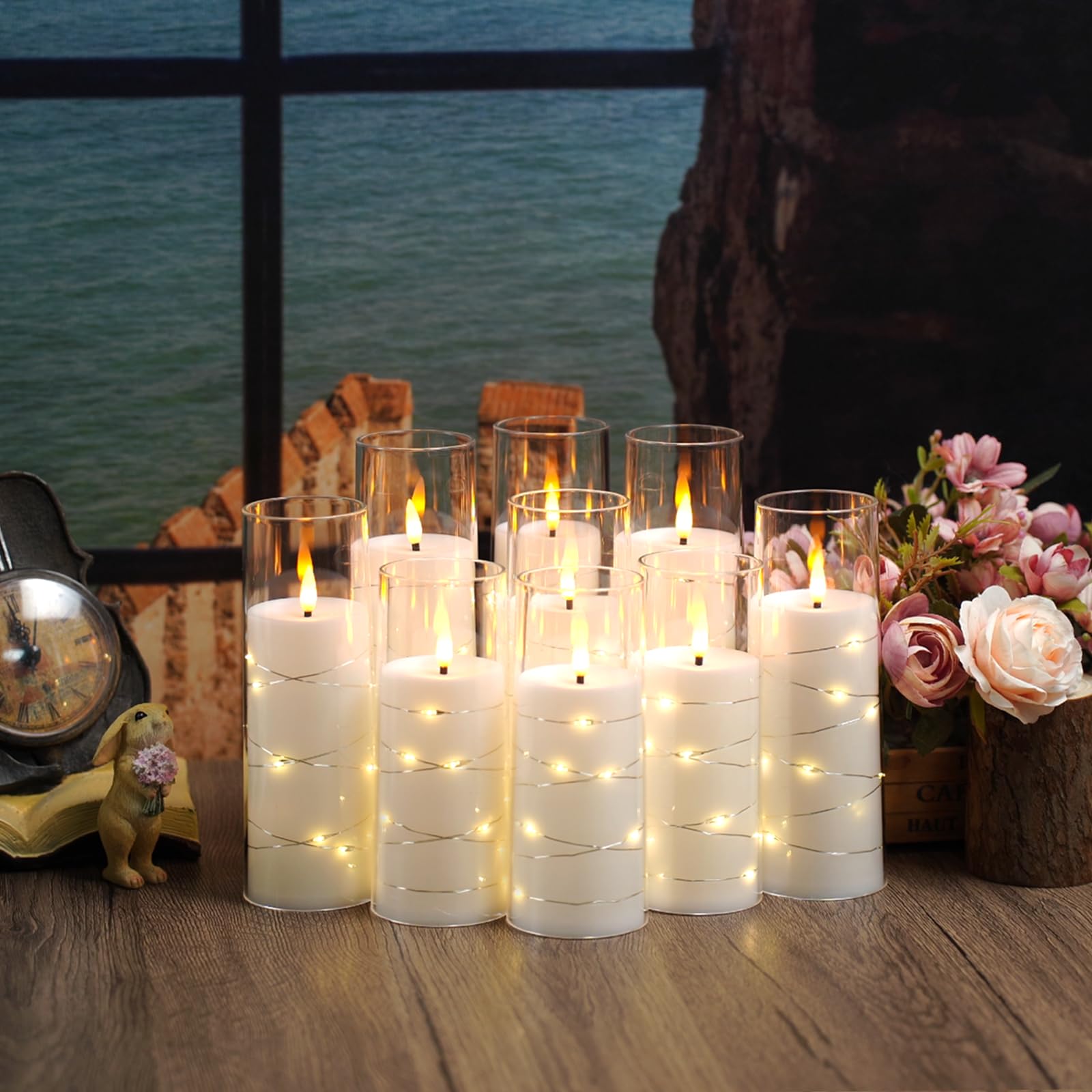 Kakoya flameless candles enhancing romantic home decor