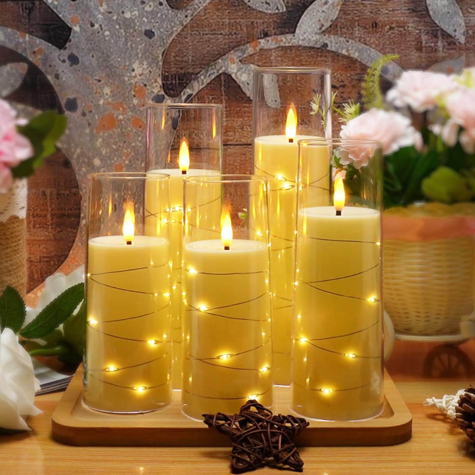 Kakoya varied-height candles suit shelves and centerpieces.