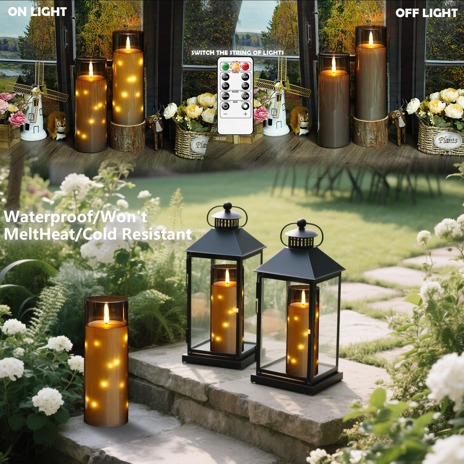 Kakoya waterproof flameless candle with remote control for easy lighting.