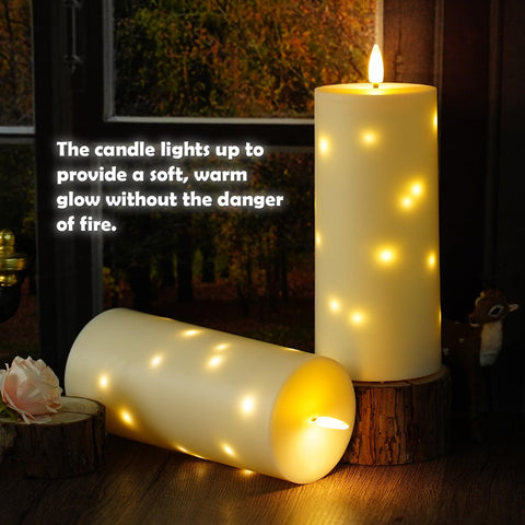 Kakoya weatherproof outdoor candle provides warm, safe glow.
