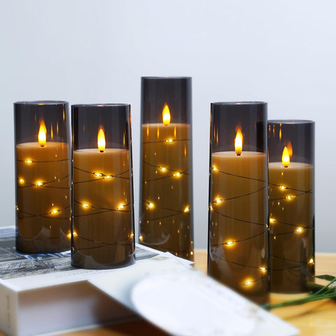 Kakoya wedding centerpiece candles provide romantic, flame-free ceremony lighting