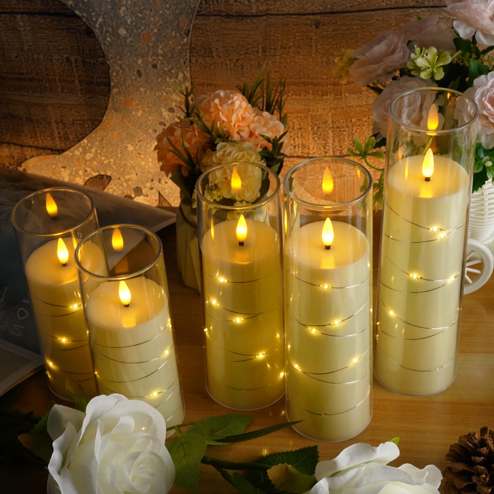 Kakoya wedding-ready flameless candles add romantic charm to ceremonies.