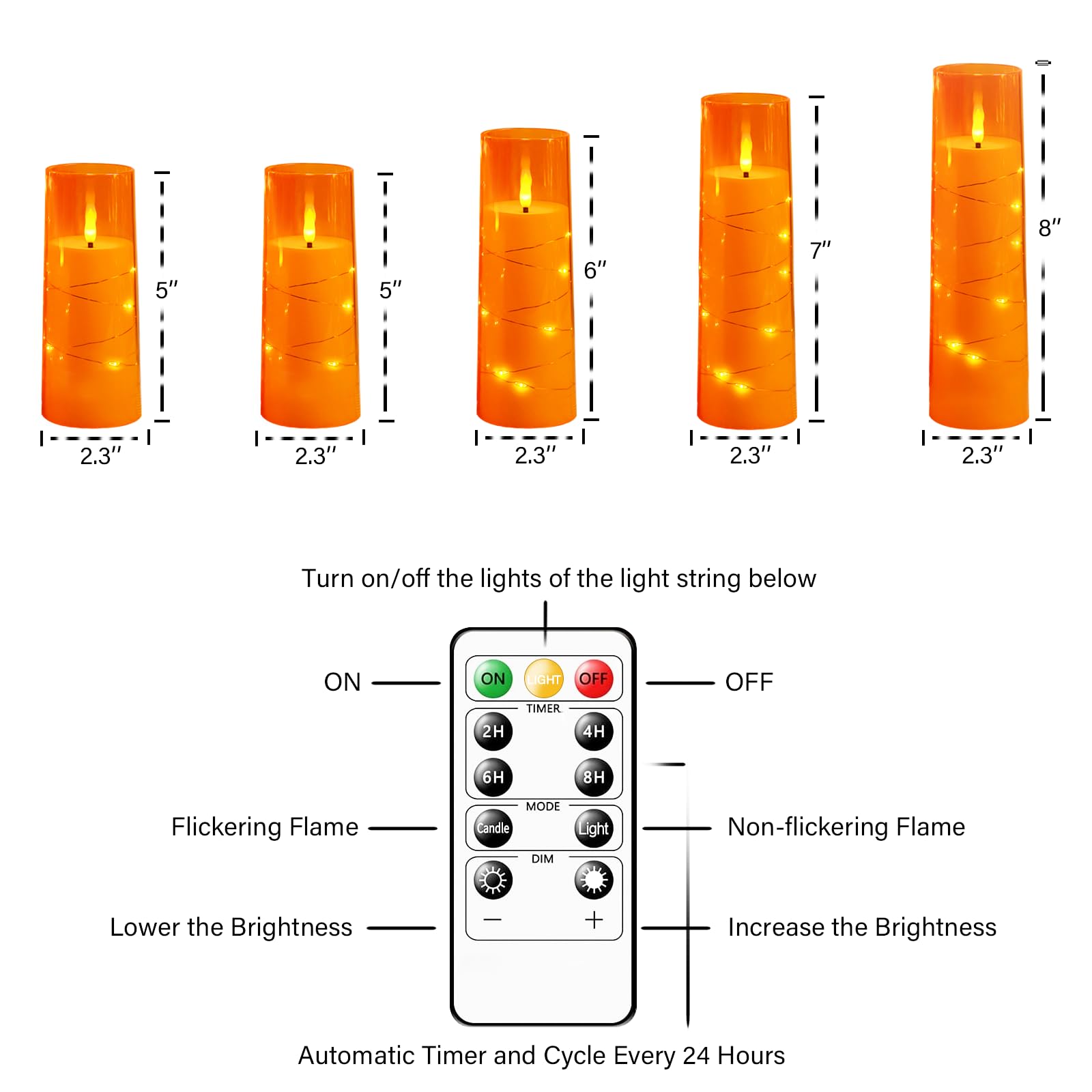 Kakoya wedding candles provide romantic, safe centerpiece lighting.
