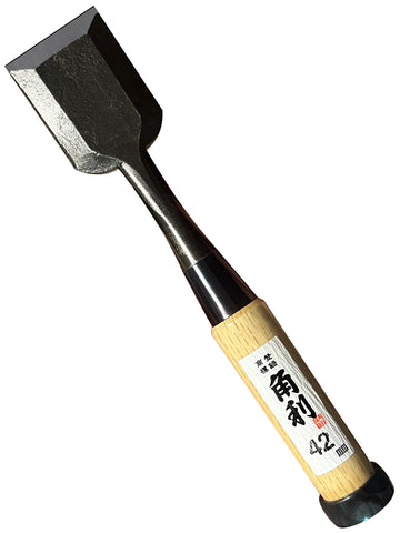 KAKURI 42mm Japanese wood chisel blade close-up for precise carving