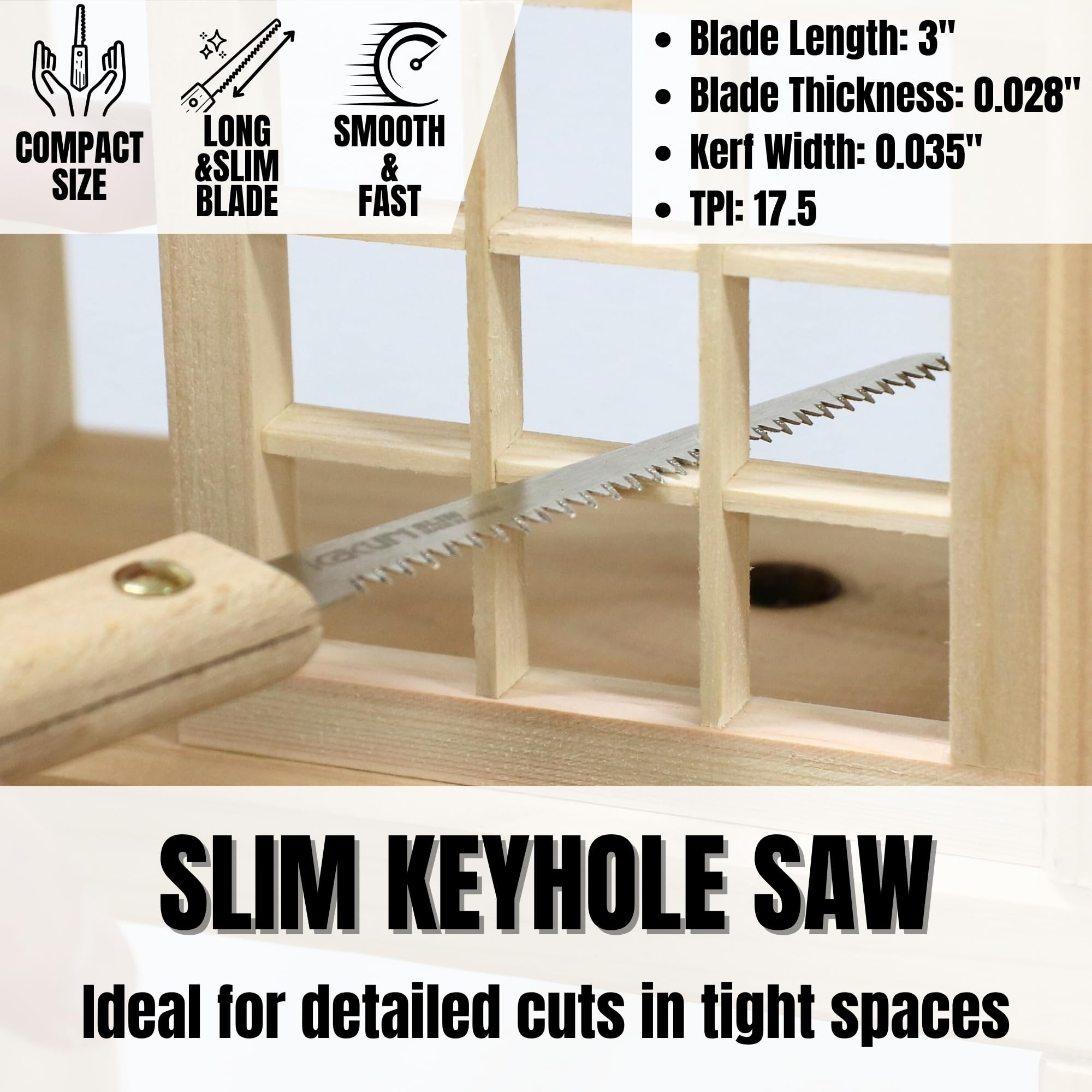 KAKURI beech handle provides comfortable grip and steady control.