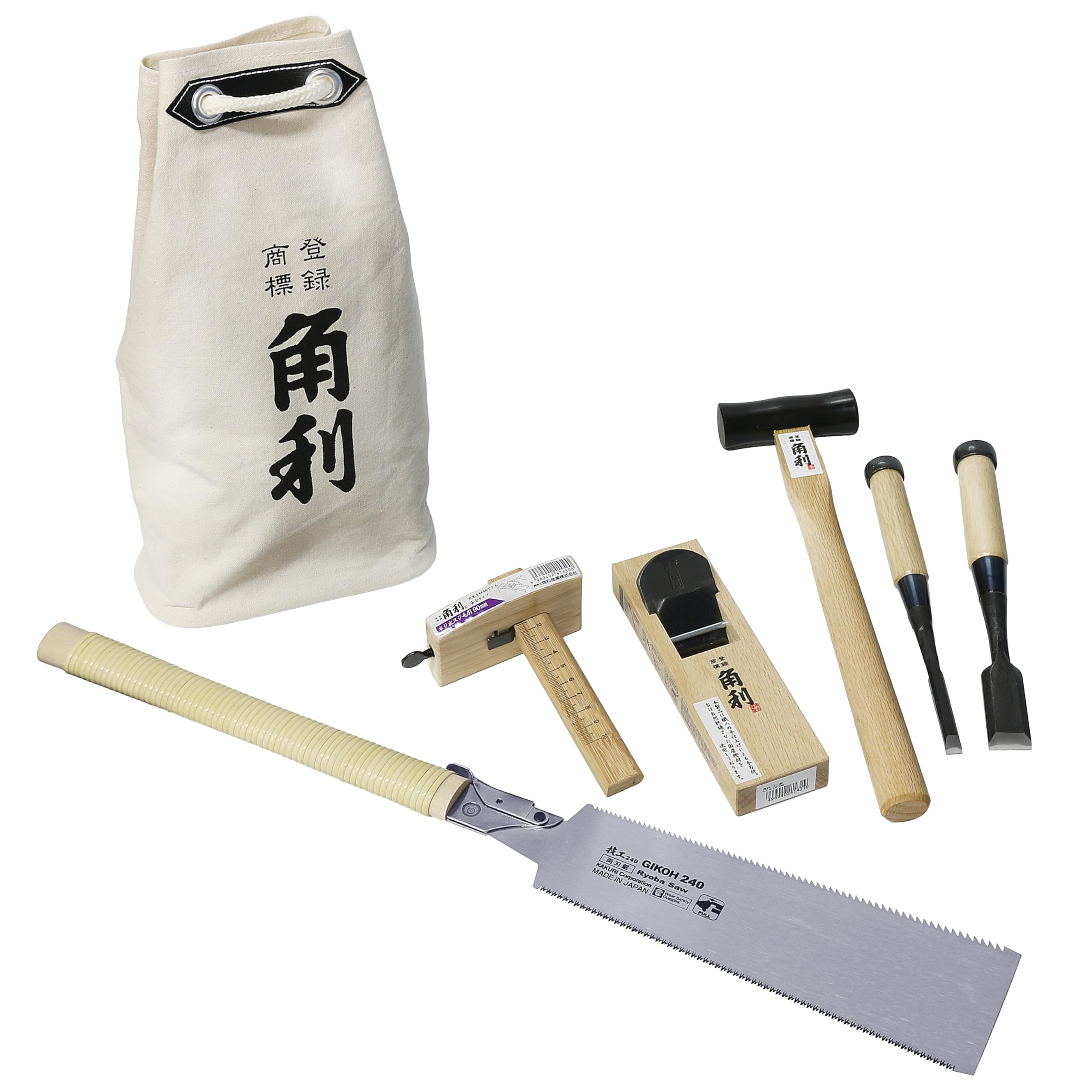 KAKURI beginner set pull saw for accurate cuts in hobby woodworking