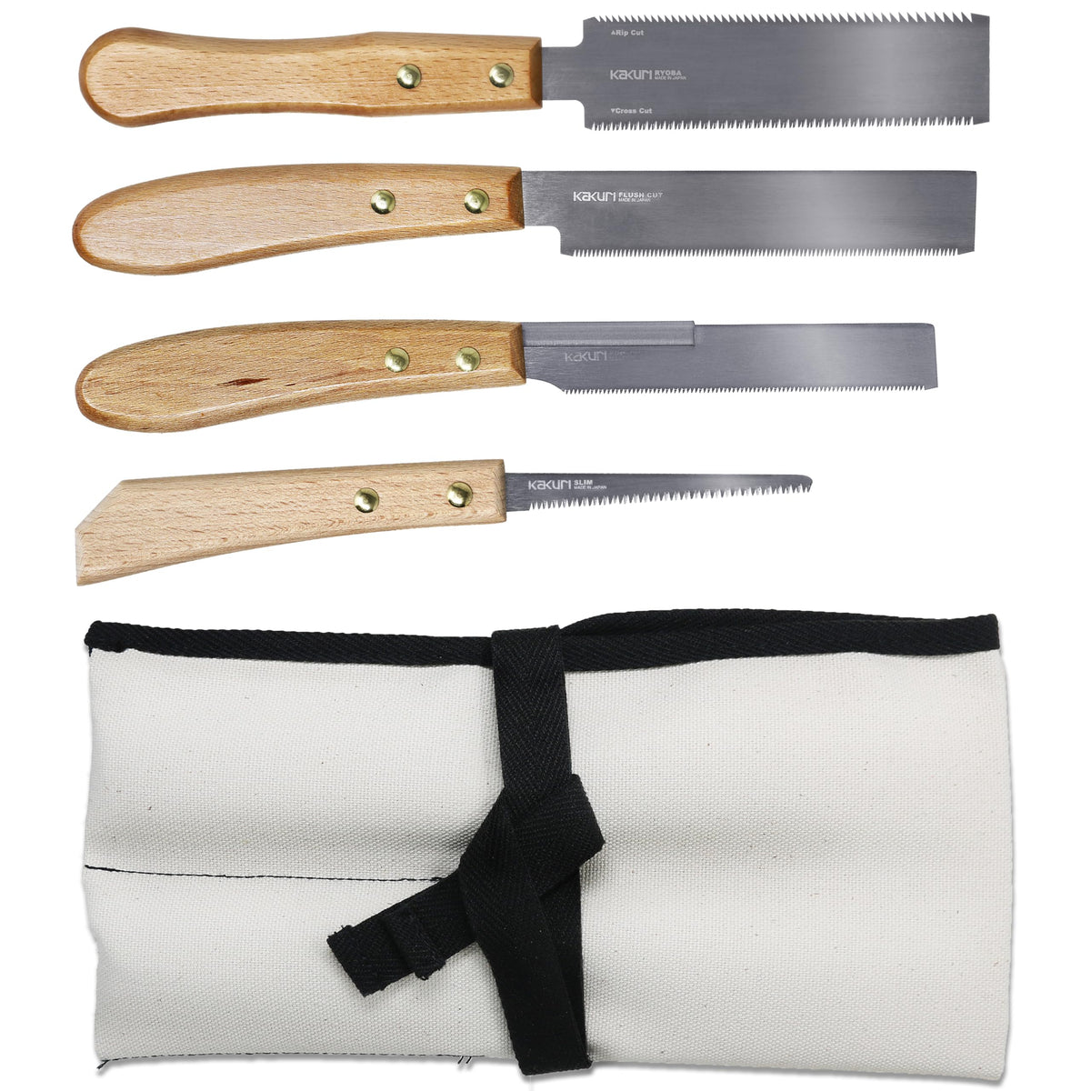 KAKURI Ryoba 5-inch blade for precise rip and cross cuts in fine woodworking.