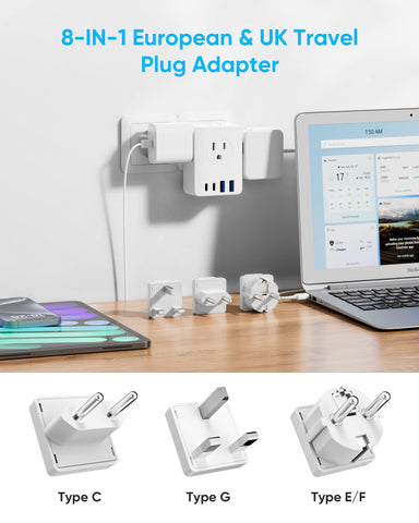 Kakyanill 5ft detachable extension cord ready for flexible placement in hotel rooms.