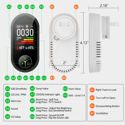 Kalawen 4-in-1 detector compact-design fits in tight spaces without clutter