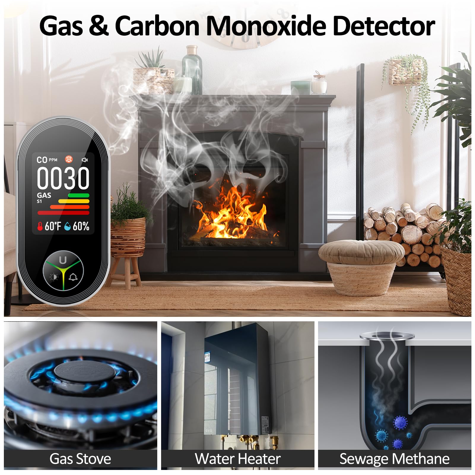 Kalawen 4-in-1 detector plug-in outlet demonstrates easy integration into home power