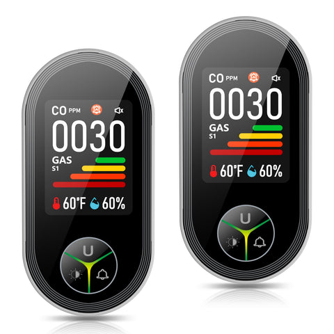 Kalawen 4-in-1 detector front view showing plug-in safety in any room